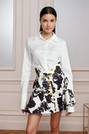 Amaranta floral-print shirt & skirt matching set