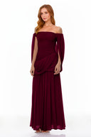 Elysia Red Cross Front Ruched Maxi Dress - Aura Muse