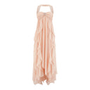 Octavia White Chiffon Ruffle Halterneck Maxi Dress - Aura Muse