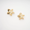 Radiant floral faux-pearl stud earrings
