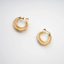 Luminous Gold Crystal Embellished Earrings