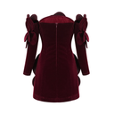 Rhea Burgundy Velvet Rosette Mini Dress