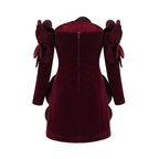Rhea Burgundy Velvet Rosette Mini Dress
