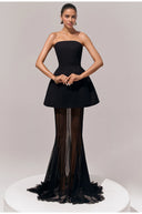 Marisa Black Corset Dress & Mesh Skirt Set