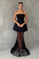 Marisa Black Corset Dress & Mesh Skirt Set