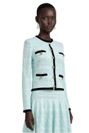 Aubrielle Mint Green Knit Jacket & Pleated Skirt Set