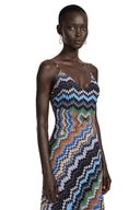 Romilly Blue Printed Maxi Dress With Spaghetti Straps