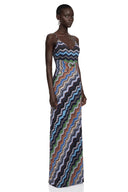Romilly Blue Printed Maxi Dress With Spaghetti Straps