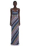 Romilly Blue Printed Maxi Dress With Spaghetti Straps