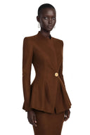 Adelaide Brown Tailored Blazer & Maxi Skirt Set