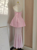 Marisa Pink Corset Dress & Mesh Skirt Set