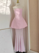 Marisa Pink Corset Dress & Mesh Skirt Set