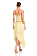 Melusine Yellow Sequin Top & Asymmetrical Skirt Set