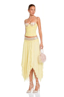 Melusine Yellow Sequin Top & Asymmetrical Skirt Set