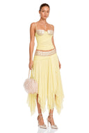 Melusine Yellow Sequin Top & Asymmetrical Skirt Set