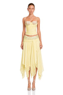 Melusine Yellow Sequin Top & Asymmetrical Skirt Set