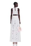 Elvira White Cut-Out Lace Top & Skirt Set