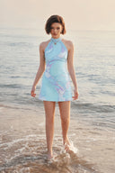Cressida Mint Green Floral Halterneck Top & Skirt Set