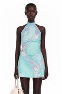 Cressida Mint Green Floral Halterneck Top & Skirt Set