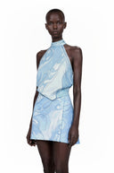 Cressida Blue Floral Halterneck Top & Skirt Set