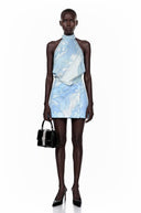 Cressida Blue Floral Halterneck Top & Skirt Set