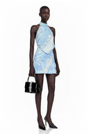Cressida Blue Floral Halterneck Top & Skirt Set