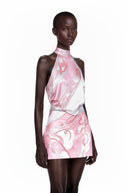 Cressida Pink Floral Halterneck Top & Skirt Set