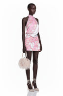 Cressida Pink Floral Halterneck Top & Skirt Set