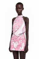Cressida Pink Floral Halterneck Top & Skirt Set