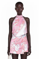 Cressida Pink Floral Halterneck Top & Skirt Set