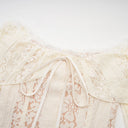Esmarie floral lace flared-cuff mini dress in Neutrals