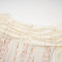 Esmarie floral lace flared-cuff mini dress in Neutrals