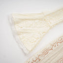 Esmarie floral lace flared-cuff mini dress in Neutrals