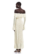 Esmarie floral lace flared-cuff maxi dress in Neutrals