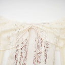Esmarie floral lace flared-cuff maxi dress in Neutrals