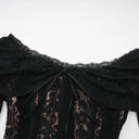 Esmarie floral lace flared-cuff midi dress in Black