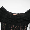Esmarie floral lace flared-cuff midi dress in Black