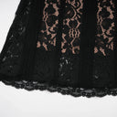 Esmarie floral lace flared-cuff midi dress in Black