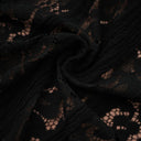 Esmarie floral lace flared-cuff midi dress in Black