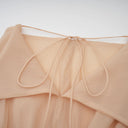 Cyrielle Floral-Appliqué Flounced Mini Dress in Neutrals