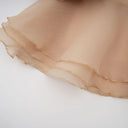 Cyrielle Floral-Appliqué Flounced Mini Dress in Neutrals
