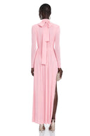 Valeska Pink Ruched Maxi Dress with 3D Florals