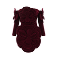 Rhea Burgundy Velvet Rosette Mini Dress