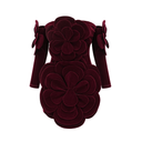 Rhea Burgundy Velvet Rosette Mini Dress
