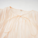 Aveline Neutral Fully Pleated Ruffled Mini Dress