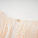 Aveline Neutral Fully Pleated Ruffled Mini Dress