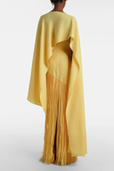 Marisol Yellow Fringed Maxi Dress with Shawl Detail