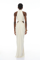 Éclat Neutral Braid Detail Ruched Maxi Dress