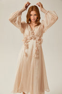 Lavinia faux-floral embellished midi dress