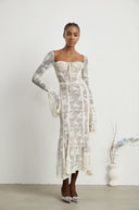 Ravenna White Flared Lace Maxi Dress